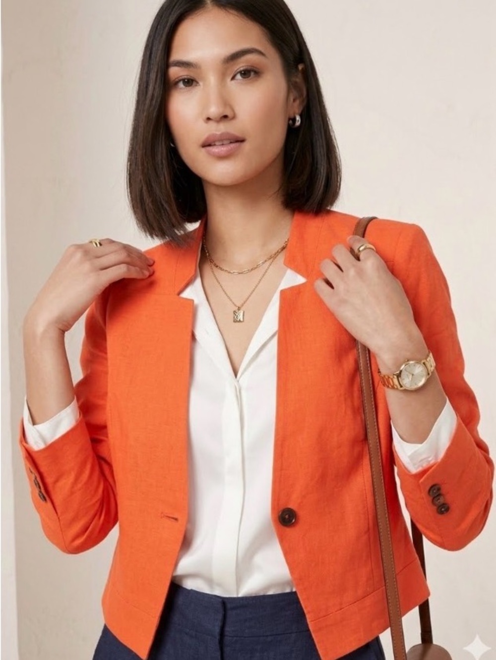 New Women’s Cotton Tailored Blazer Jacket